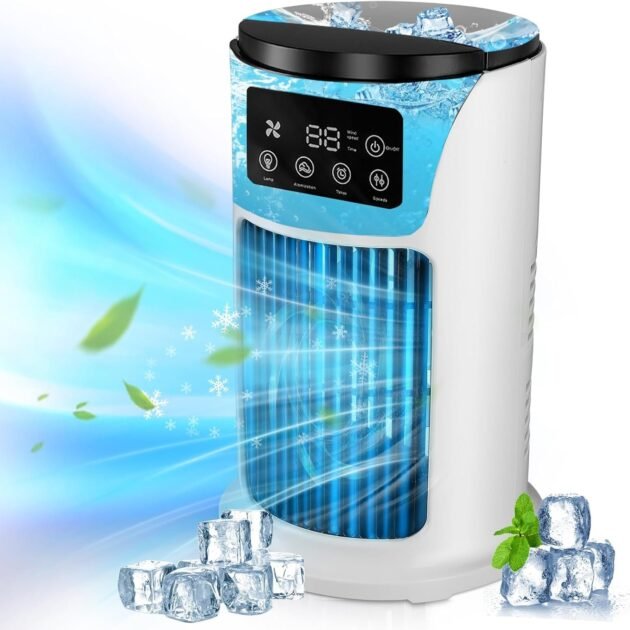 ❄️ Mini Climatiseur Portable 3-en-1 – Fraîcheur Instantanée Partout