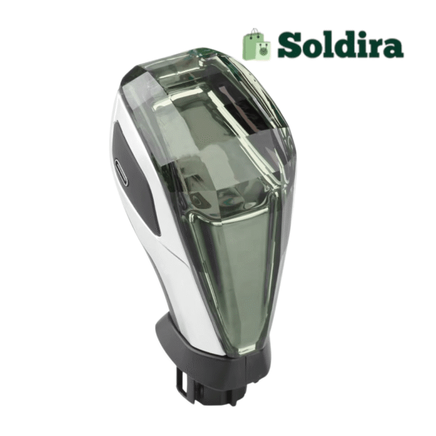 Pommeau de Levier de Vitesse LED en Cristal – Universel, Transparent, avec Éclairage Progressif et Chargeur USB