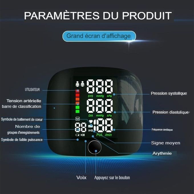 Tensiomètre Numérique Rechargeable au Poignet - Image 6